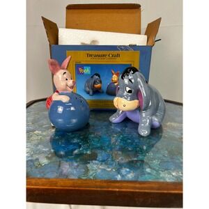 Treasure Craft Piglet & Eeyore Salt Pepper Set Disney Pooh w Box